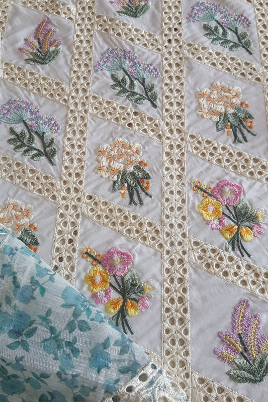 Ivory Embroidered Lawn Suit