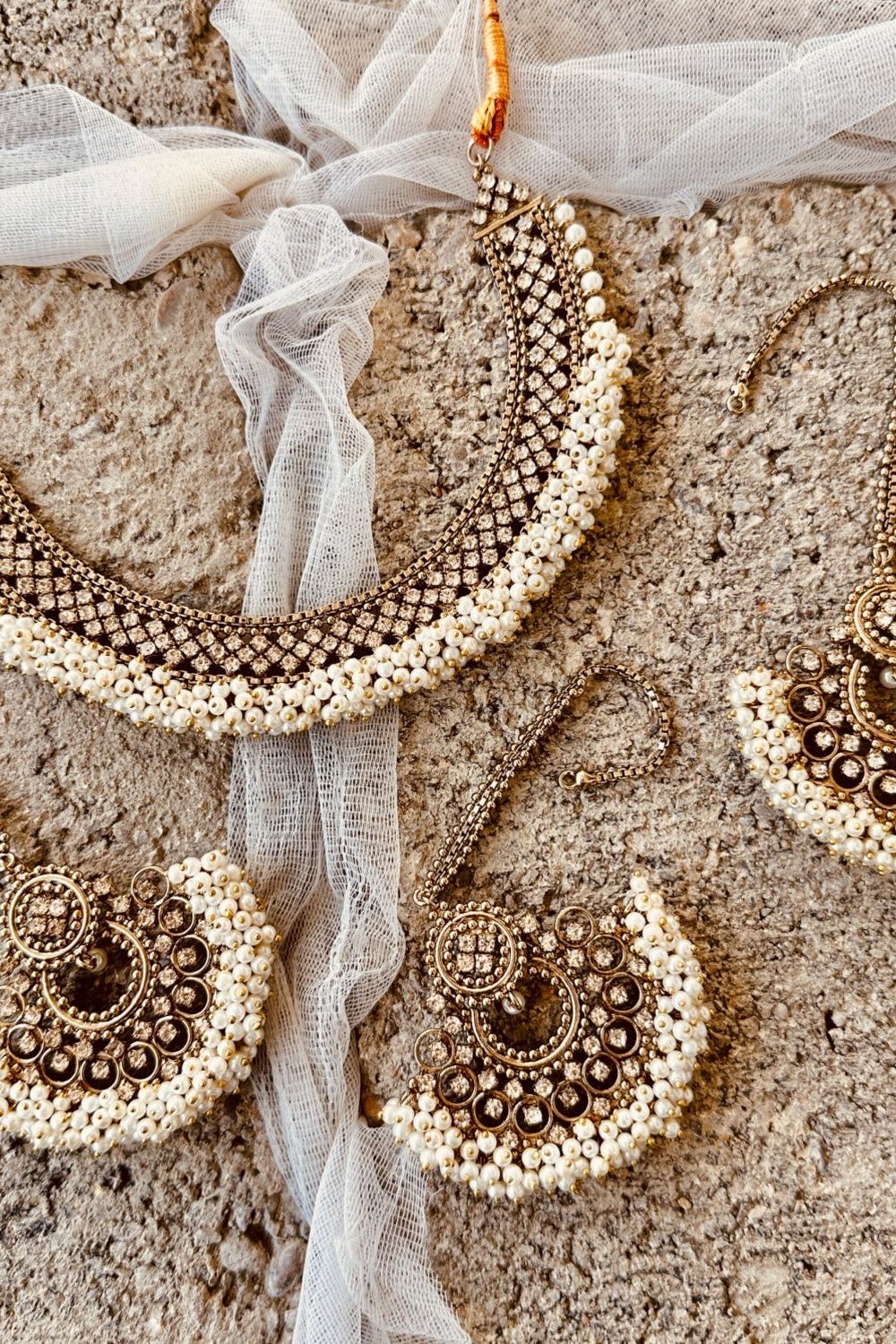 Copper Beaded Gajra Necklace Set Online in Dubai UAE Abudhabi Ajman Sharjah
