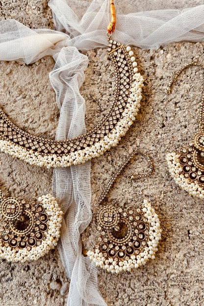 Copper Beaded Gajra Necklace Set Online in Dubai UAE Abudhabi Ajman Sharjah