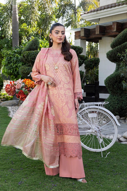 Coral Orange Embroidered Jacquard Straight Kurta Suit Online in Dubai UAE Abudhabi Ajman Sharjah