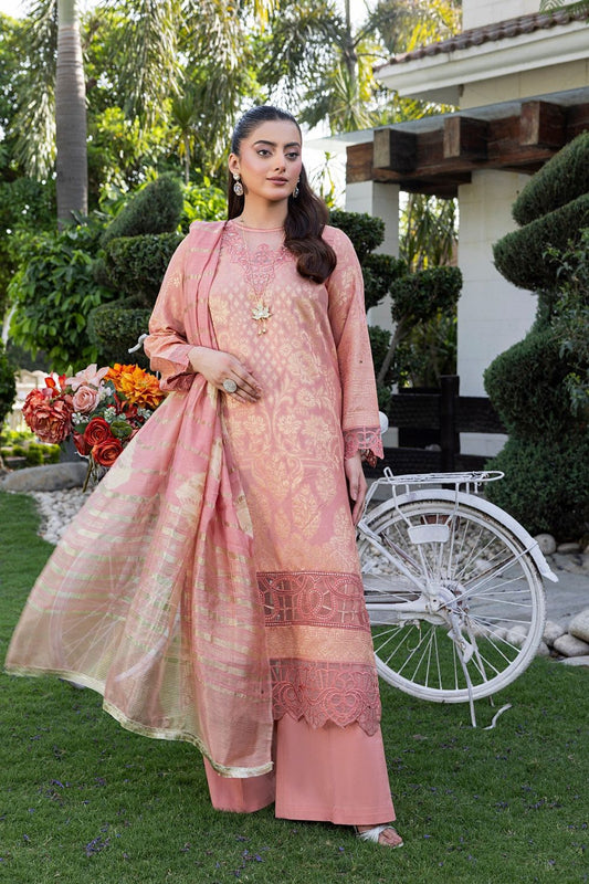 Coral Orange Embroidered Jacquard Straight Kurta Suit Online in Dubai UAE Abudhabi Ajman Sharjah