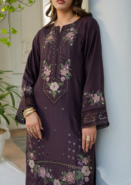 Cotton Embroidered Deep Purple Pakistani Suit Online in Sri Lanka India Australia