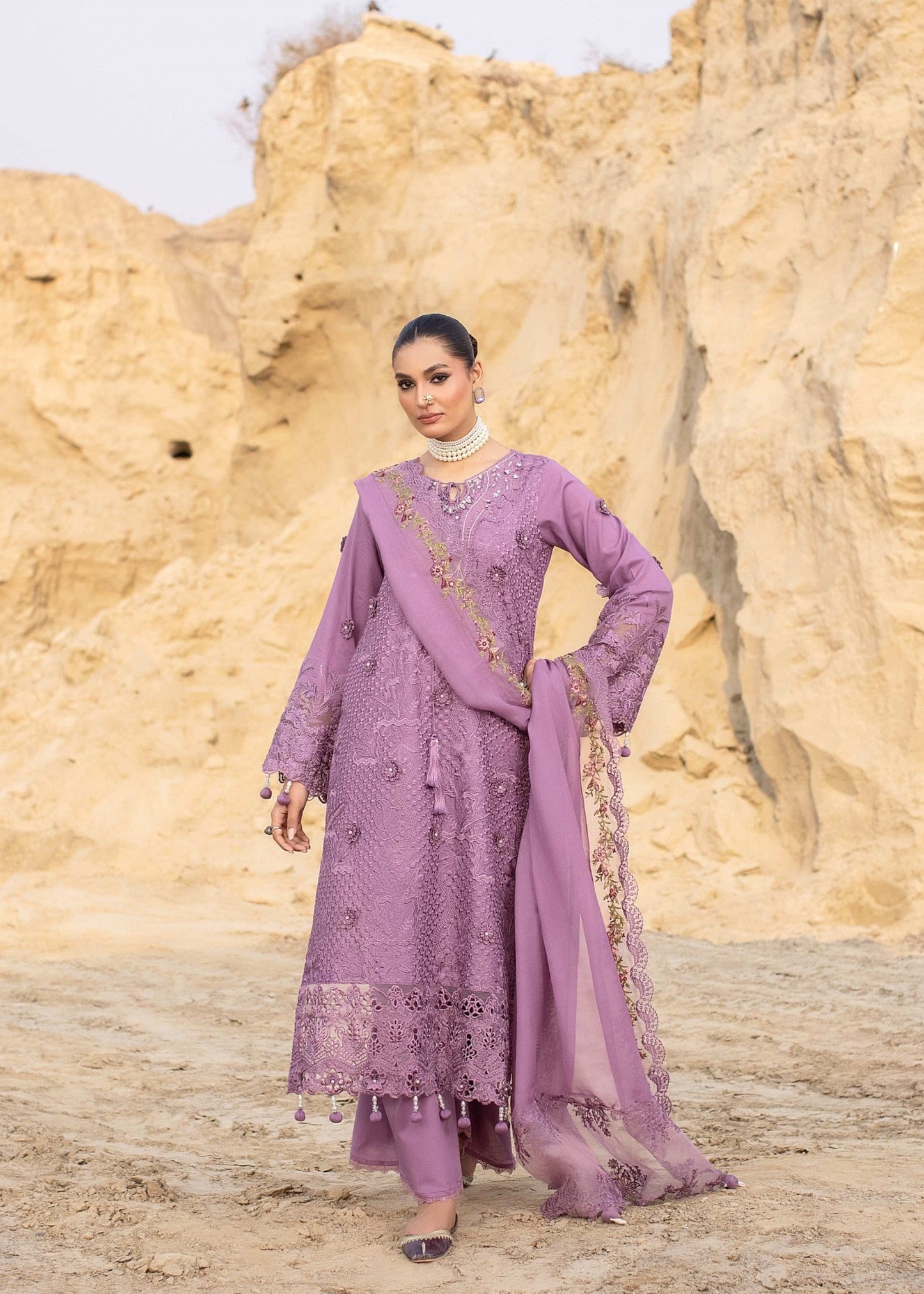 Cotton Embroidered Festive Wear Suit Online in UK USA Canada