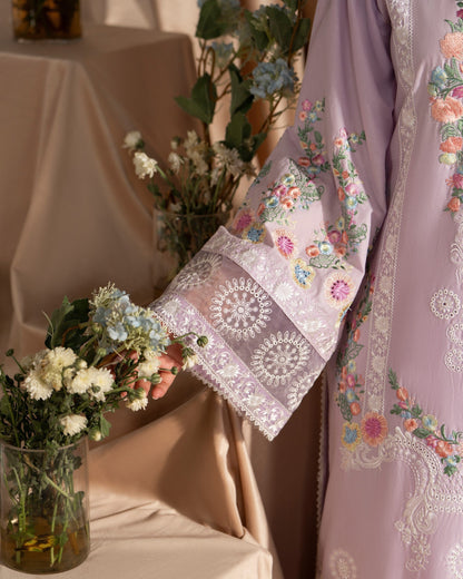 Cotton Embroidered Mauve Salwar Kameez Online in KSA Riyadh Saudi Arabia Oman Bahrain Qatar