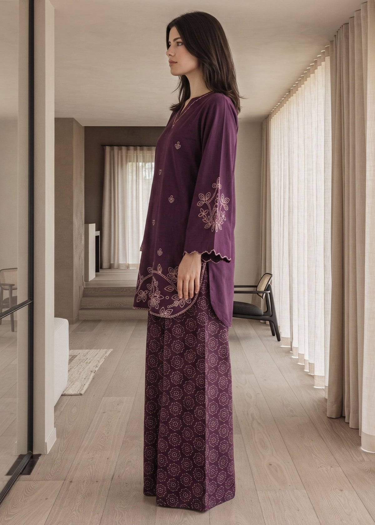 Pakistani Summer Wear Embroidered Kurta Set Online in KSA Riyadh Saudi Arabia Oman Bahrain Qatar