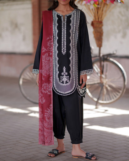 Cotton Lawn Embroidered 3 Piece Suit Online in KSA Riyadh Saudi Arabia Oman Bahrain Qatar