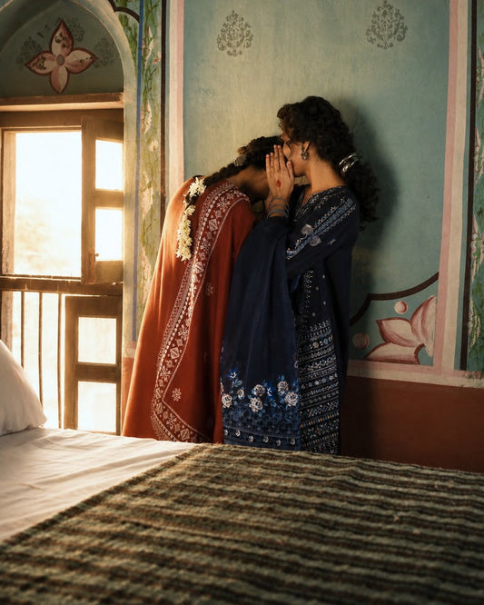 Cotton Lawn Embroidered Trouser Dupatta Set Online in Dubai DXB UAE Abudhabi Meena Bazaar