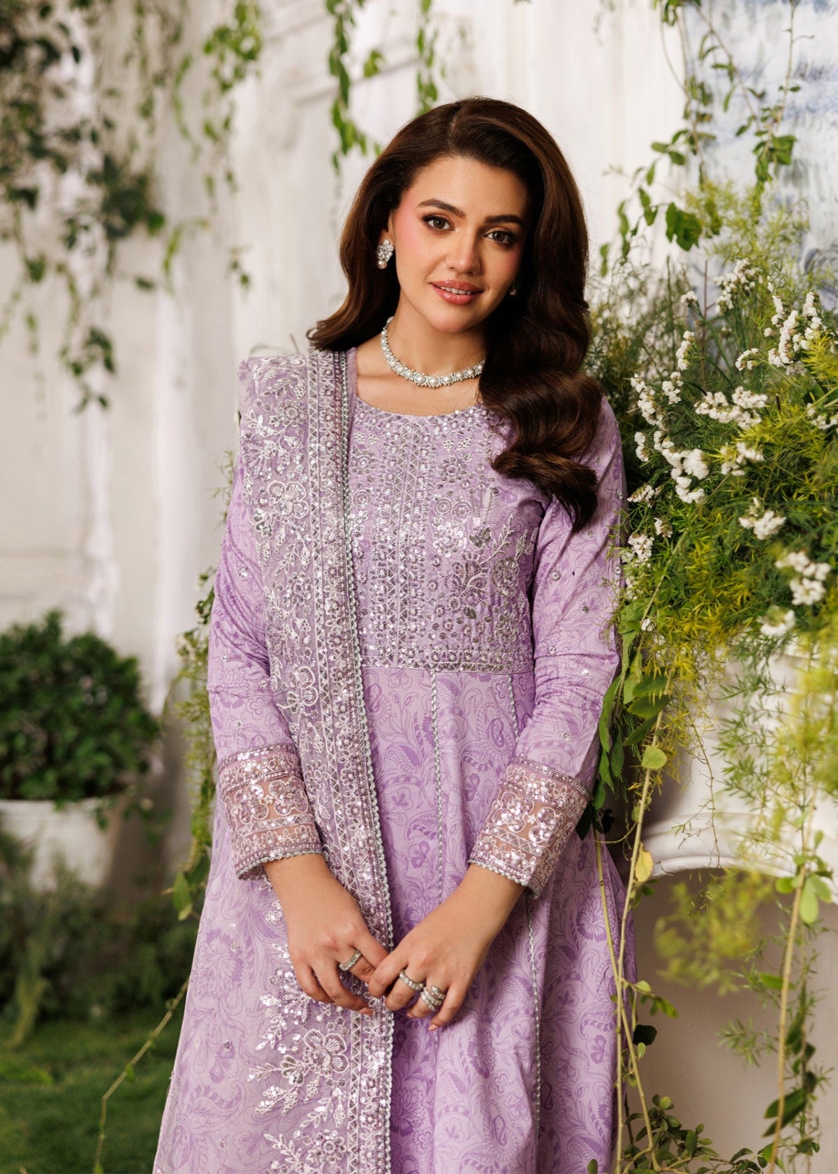 Cotton Lilac Pakistani Salwar Suit Online in KSA Riyadh Saudi Arabia Oman Bahrain Qatar