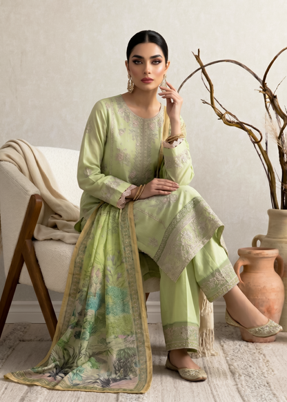 Cotton Mint Green Embroidered Festive Suit Online in Dubai DXB UAE Abudhabi Meena Bazaar