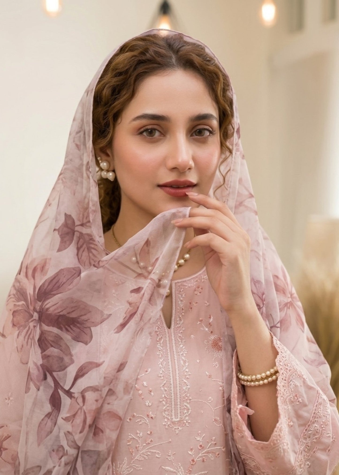 Cotton Pink Farshi Shalwar Suit Online in Dubai UAE Abudhabi Ajman Sharjah