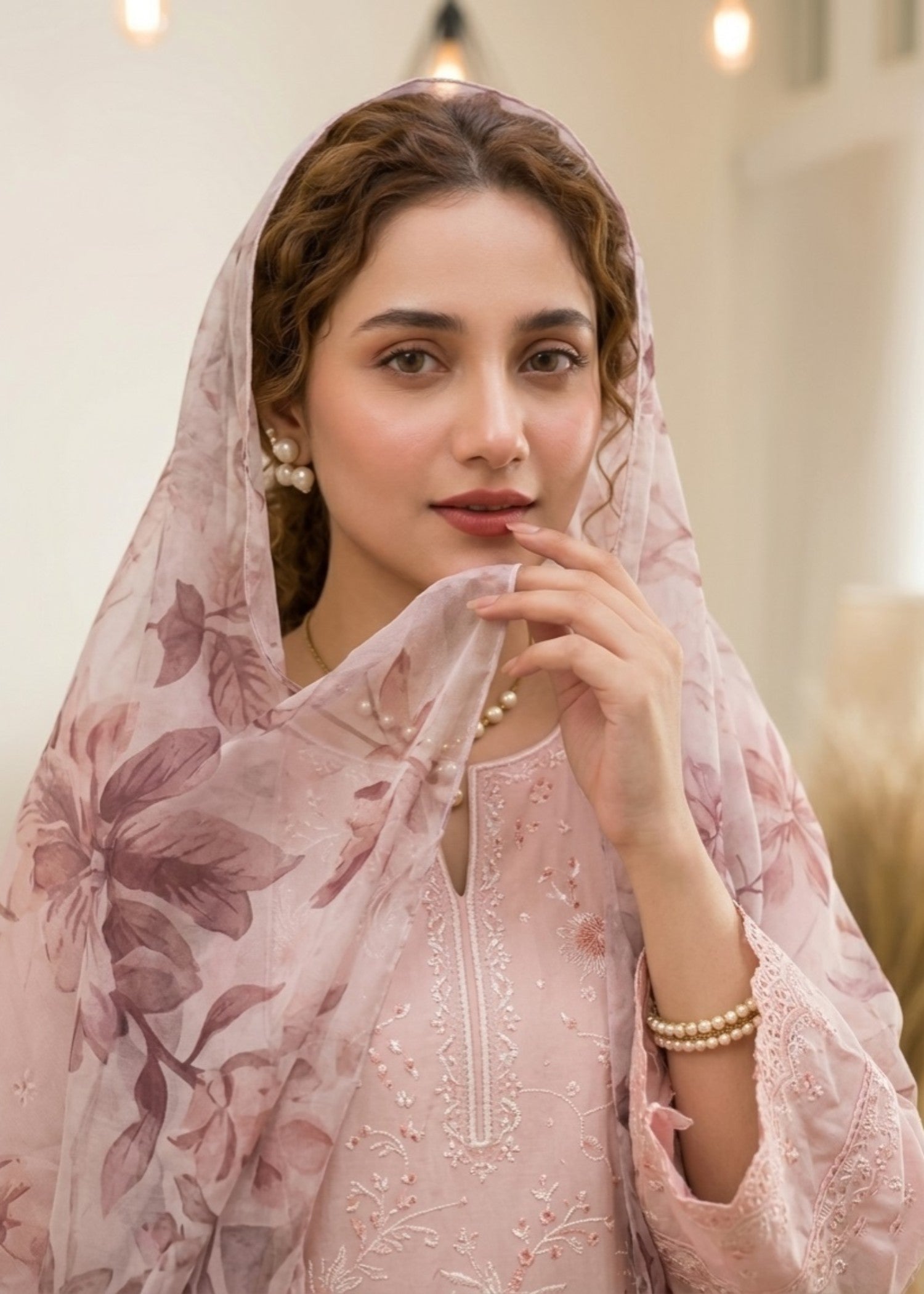 Cotton Pink Farshi Shalwar Suit Online in Dubai UAE Abudhabi Ajman Sharjah