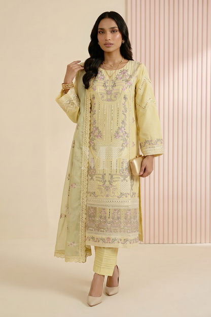 Cotton Shirt with Silk Dupatta Salwar Suit Online in Dubai UAE Abudhabi Ajman Sharjah