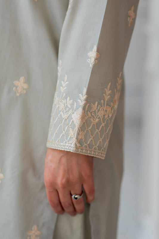 Embroidered Lawn Kurta with Trousers