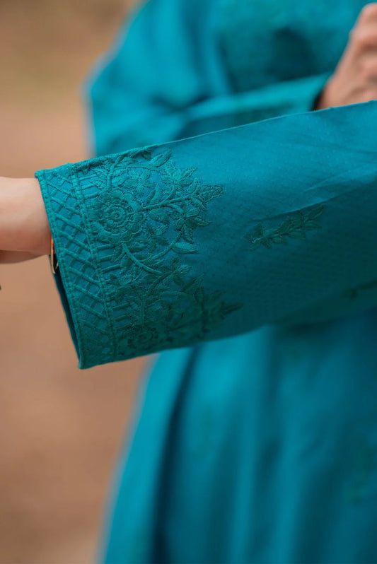 Embroidered Kurta with Straight Pants