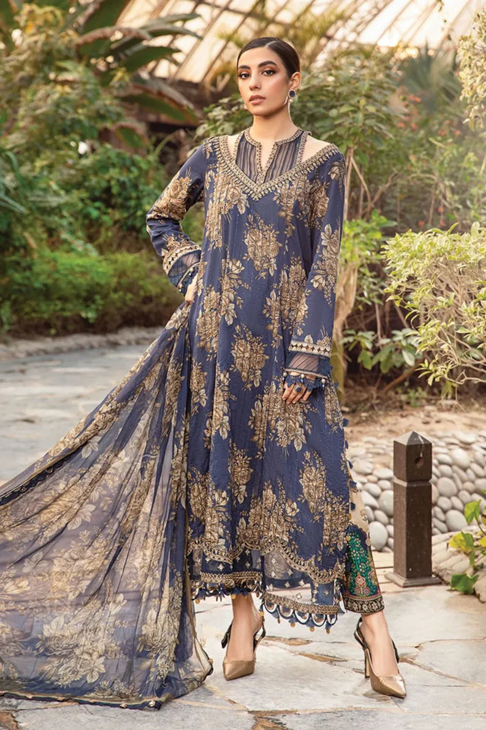 Embroidered Lawn Suit with Chiffon Dupatta