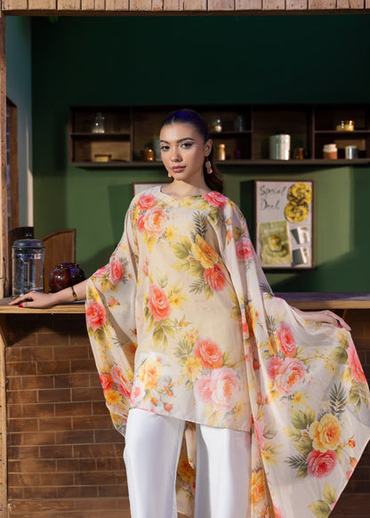 Cream Cape Kaftan Daily Wear Suit Online in Sri Lanka India Australia