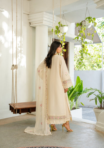 Cream Embroidered Lawn Suit for Daily Wear Online in KSA Riyadh Saudi Arabia Oman Bahrain Qatar