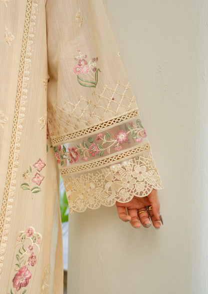 Cream Embroidered Lawn Suit for Women Online in Sri Lanka India Australia
