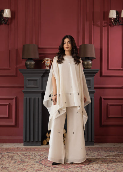 Cream Lawn Cotton Embroidered 3 Piece Kaftan Online in Dubai UAE Abudhabi Ajman Sharjah