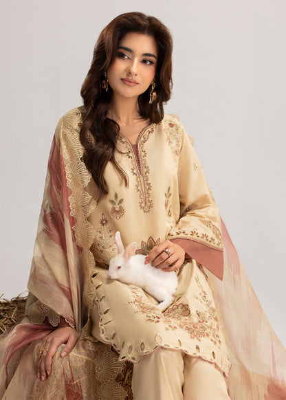 Cream Lawn Shalwar Kameez Embroidered Online in Dubai DXB UAE Abudhabi Meena Bazaar