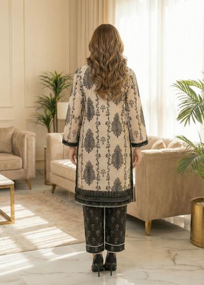 Cream Raw Silk Festive Wear Farshi Shalwar Online in Sri Lanka India Australia