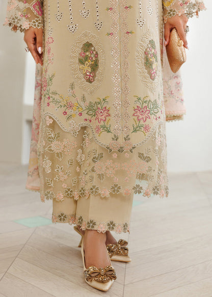 Cream Straight Cut Kurta Lawn Salwar Kameez Online in Sri Lanka India Australia