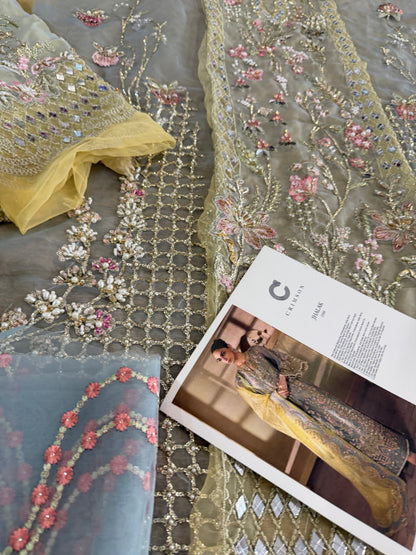 Crimson Chiffon Bridal Dress with Dupatta Online in Sri Lanka India Australia