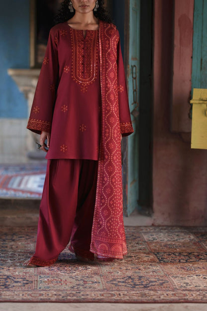 Crimson Embroidered Cotton Lawn Salwar Kameez Online in Dubai UAE Abudhabi Ajman Sharjah