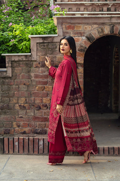 Crimson Embroidered Lawn Festive Suit Online in Dubai UAE Abudhabi Ajman Sharjah