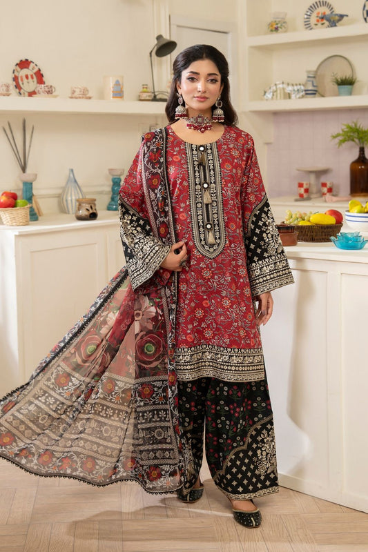 Crimson Embroidered Lawn Pakistani Suit Online in Dubai UAE Abudhabi Ajman Sharjah