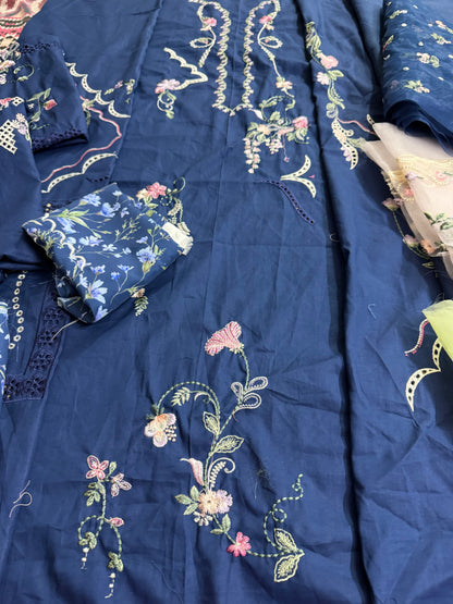 Crimson Lawn 2026 Navy Embroidered Dress Online in UK USA Canada