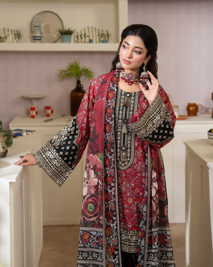 Crimson Lawn Embroidered Suit Online in Dubai UAE Abudhabi Ajman Sharjah