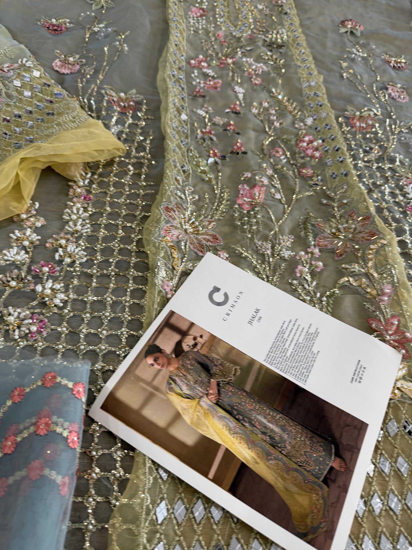 Crimson Sequined Chiffon Wedding Suit Online in Dubai DXB UAE Abudhabi Meena Bazaar