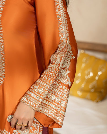 Crinkle Chiffon Dupatta Embroidered Shamoz Silk Pakistani Wedding Dresses Online in UK USA Canada