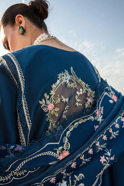 Navy Blue Chikankari Embroidered Lawn Suit