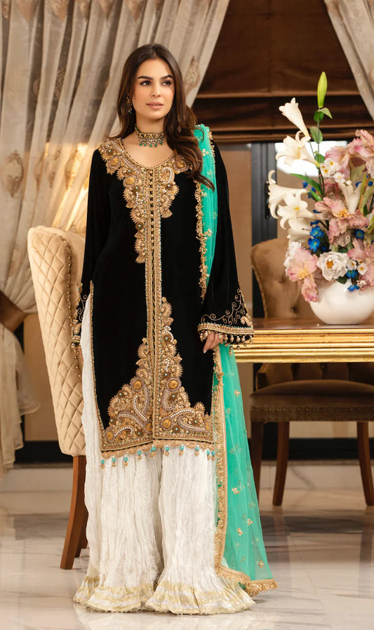 Readymade Micro Velvet Sharara
