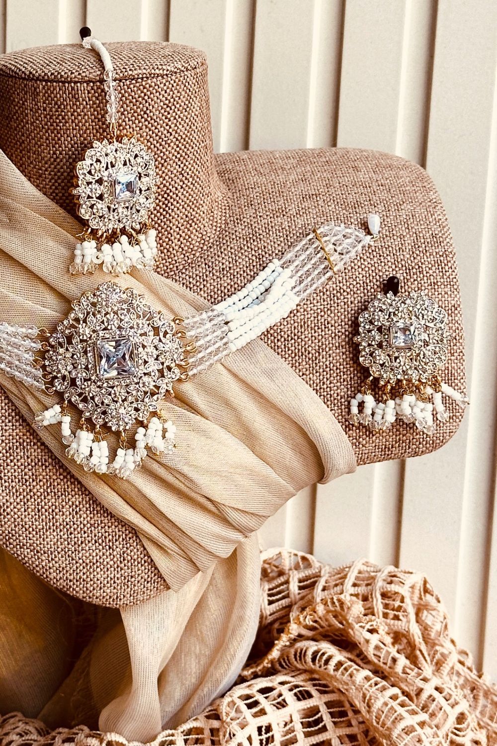 Crystal Opera Luxe Choker Necklace Set Online in Dubai UAE Abudhabi Ajman Sharjah