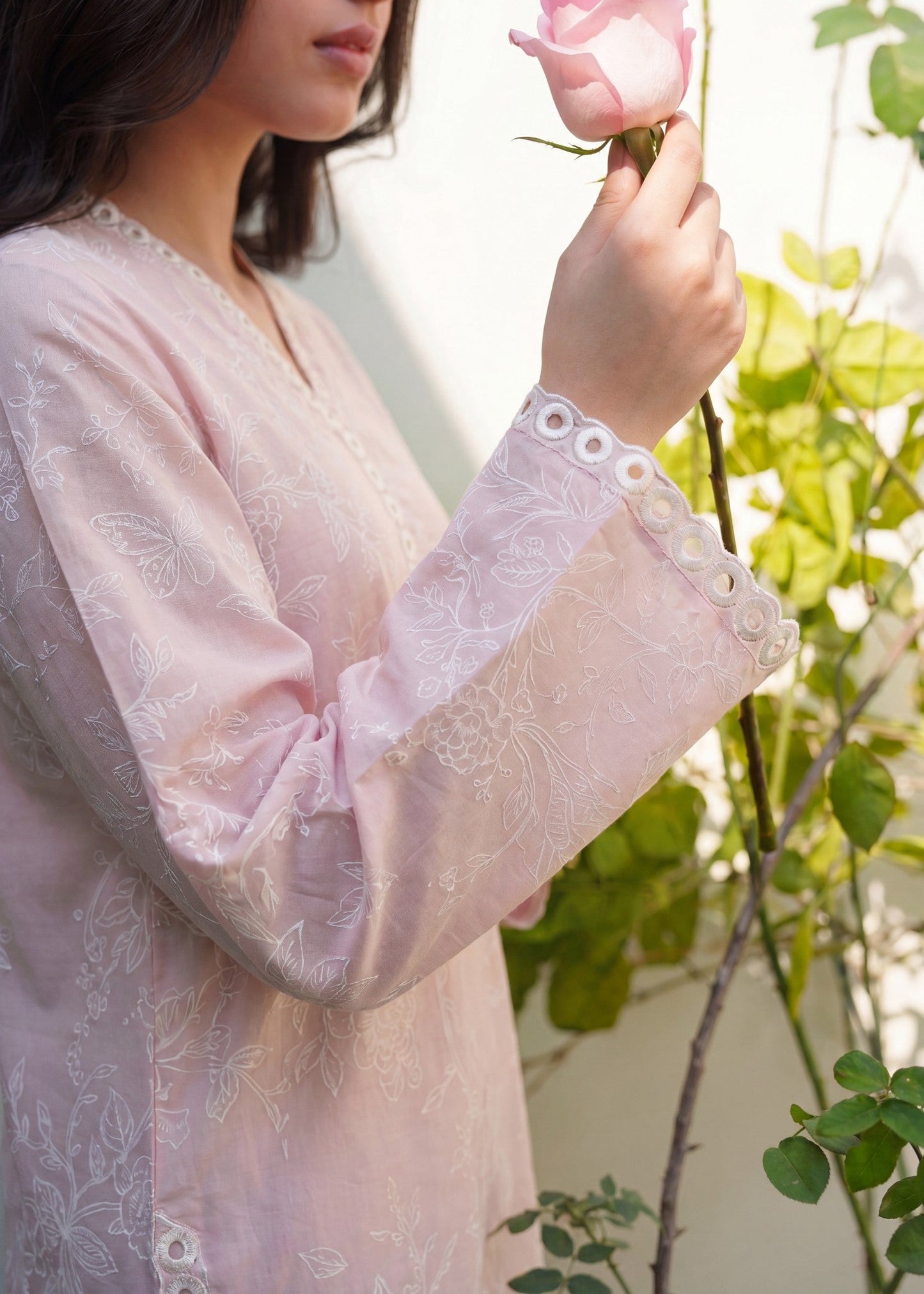 Daily Wear Baby Pink Lawn Kurta Set Online in Sri Lanka India Australia