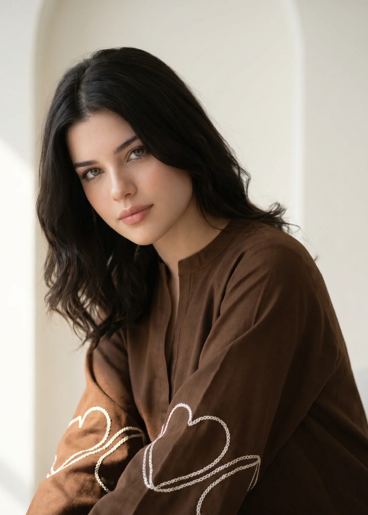 Daily Wear Brown Linen Kurta Set Online in Dubai UAE Abudhabi Ajman Sharjah