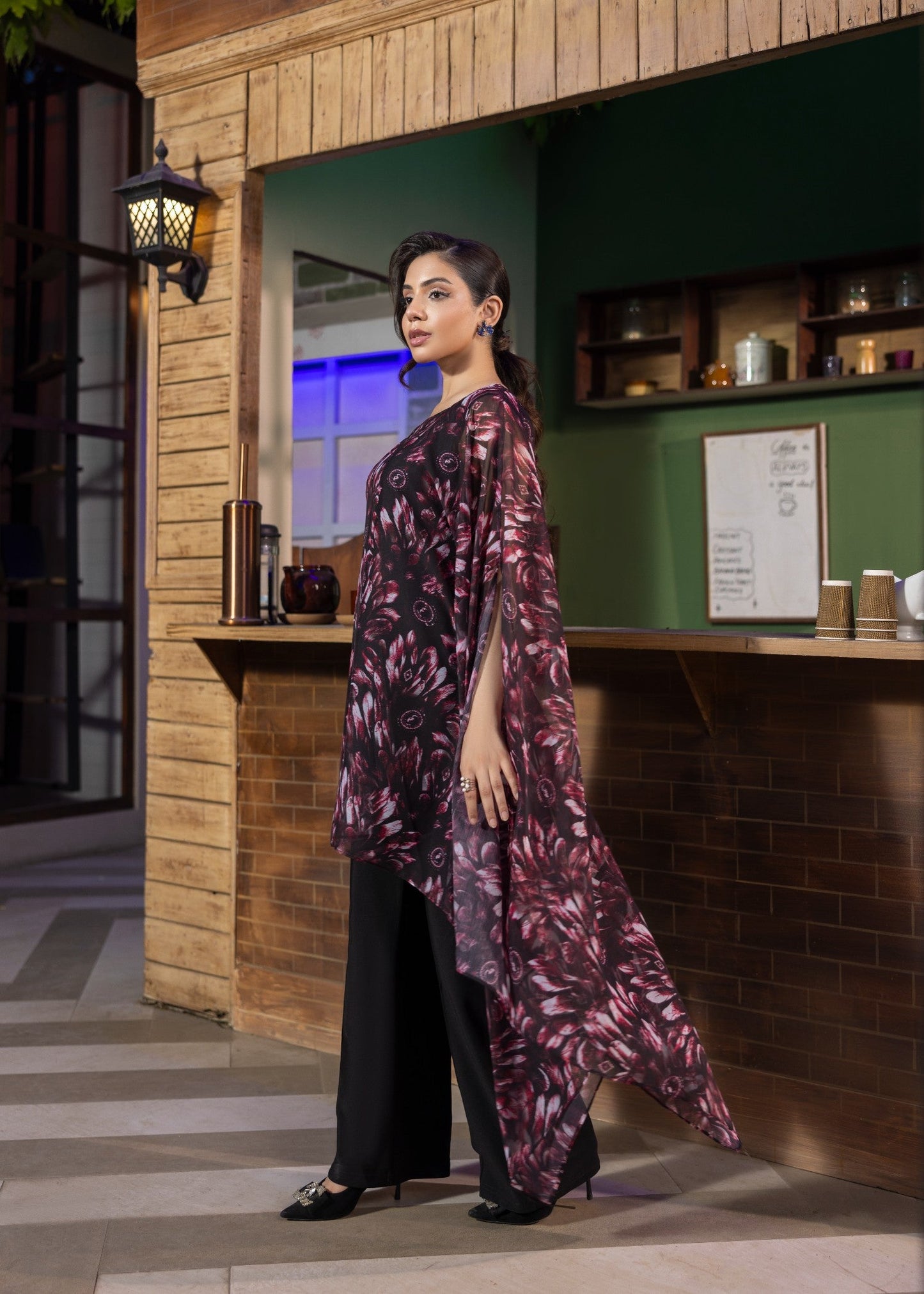 Daily Wear Chiffon Kaftan Top Slip Set Online in Sri Lanka India Australia