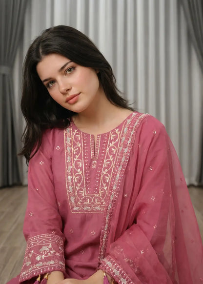 Daily Wear Embroidered Cotton Kurta Set Online in KSA Riyadh Saudi Arabia Oman Bahrain Qatar
