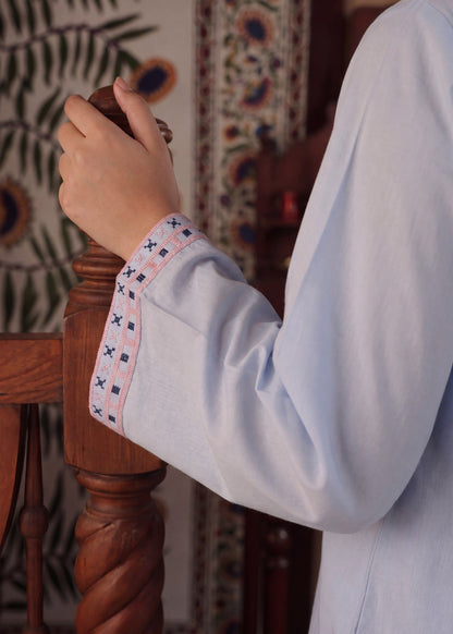 Daily Wear Ice Blue Lawn Suit Online in Sri Lanka India Australia