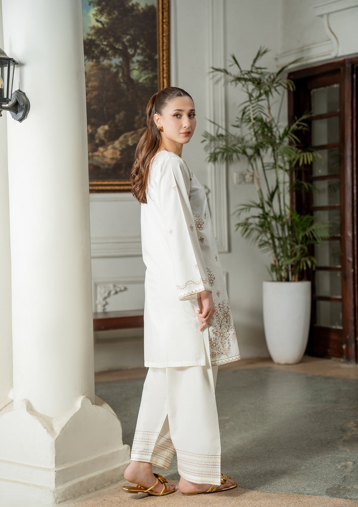 Daily Wear Off-White Cotton Kurta Pajama Online in UK USA Canada