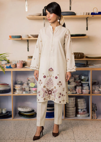Daily Wear Off White Lawn Embroidered Suit Online in Dubai UAE Abudhabi Ajman Sharjah
