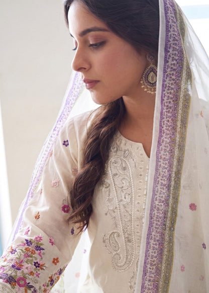 Daily Wear Off-White Lawn Kurta Pajama Online in Sri Lanka India Australia