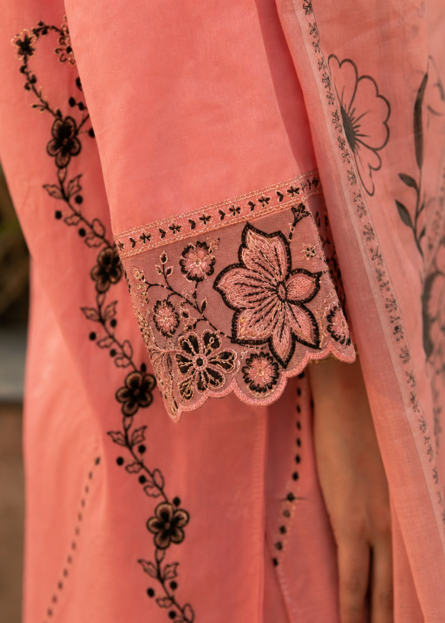 Daily Wear Peach Lawn Suit Online in Sri Lanka India Australia