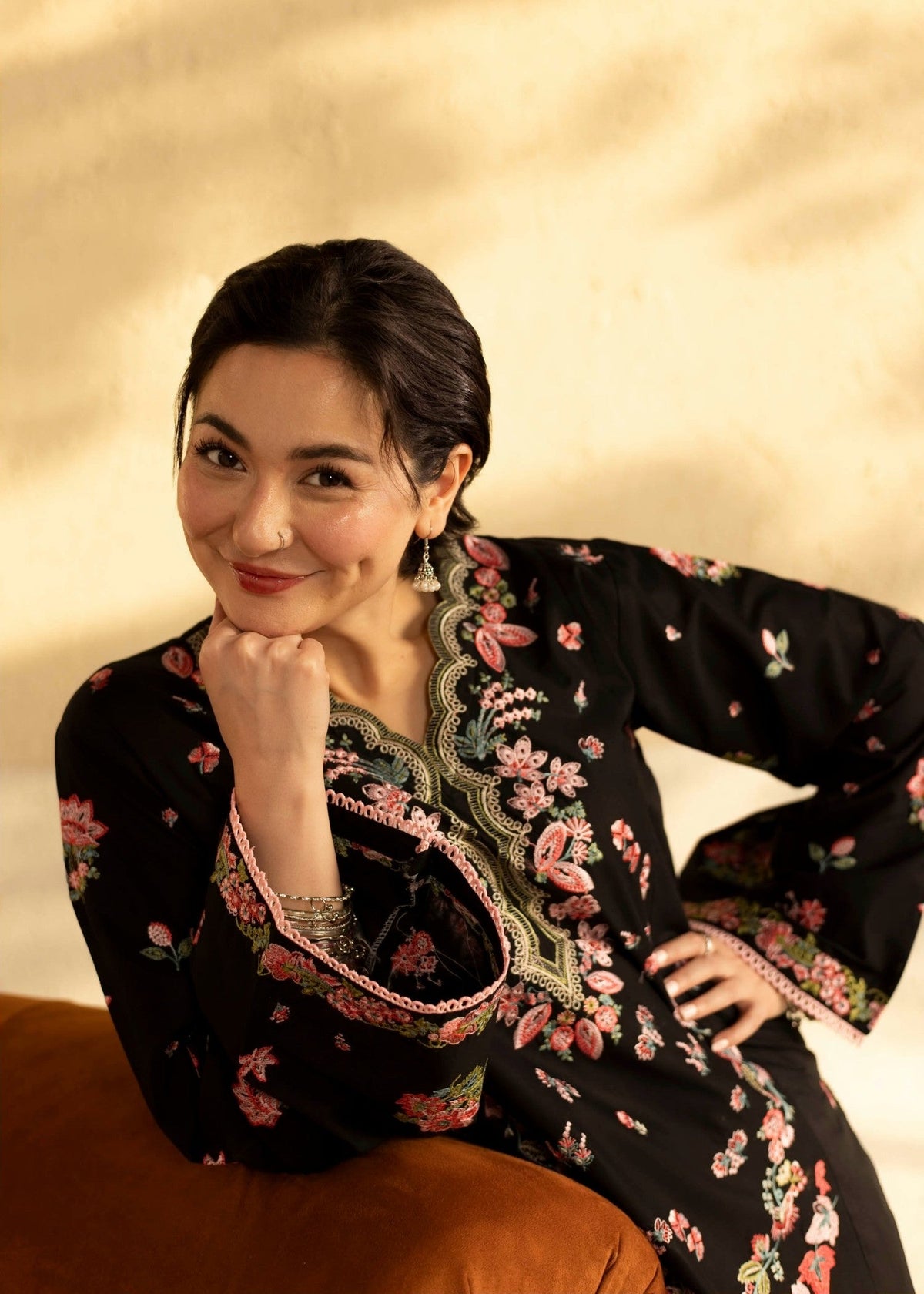 Ladies Black Summer Wear Embroidered Shalwar Kameez Online in UK USA Canada