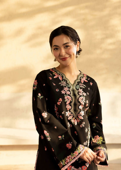 Trending Black Lawn Straight Cut Kurta with Farshi Shalwar Online in Sri Lanka India Australia