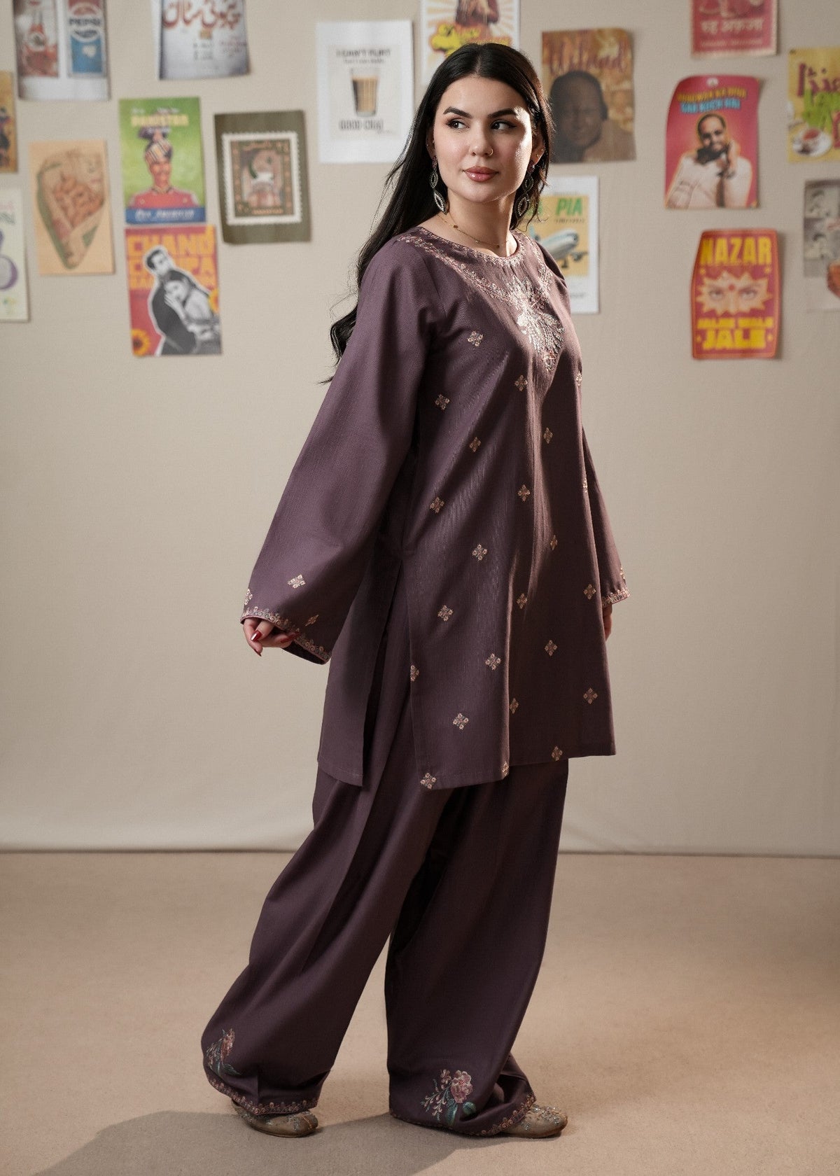Daily Wear Slub Khaddar Pakistani Suit Online in UK USA Canada