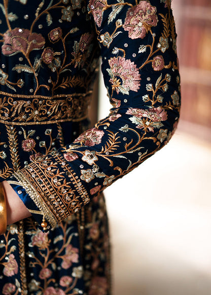 Dark Blue Handwoven Chiffon Wedding Guest Wear Online in Dubai UAE Abudhabi Ajman Sharjah
